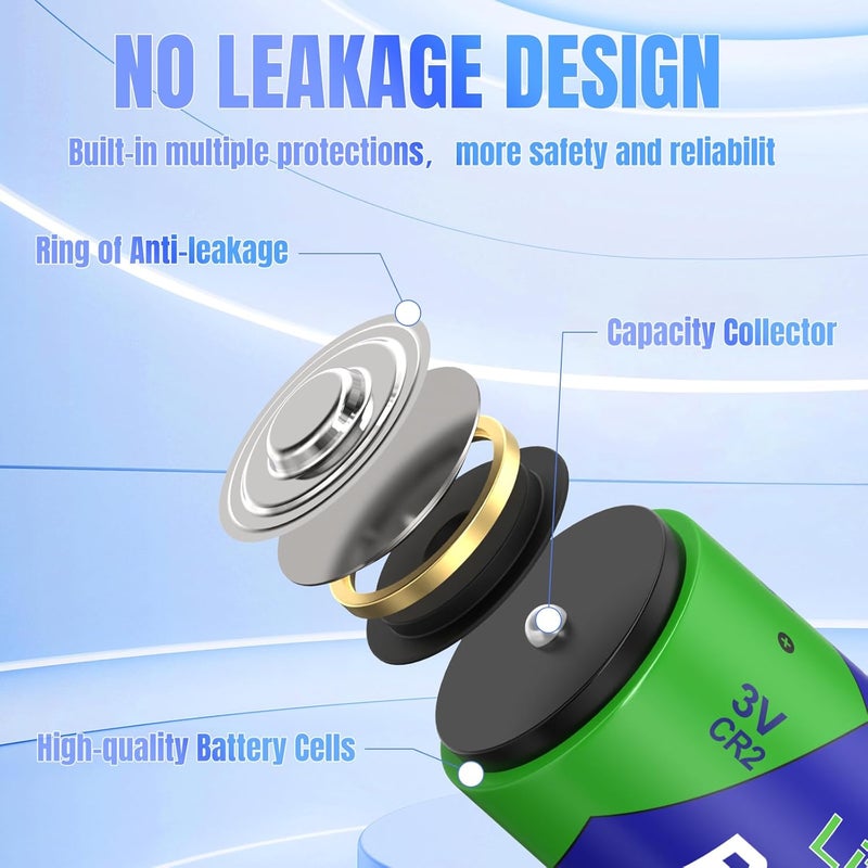 PKCELL CR2 Battery 8 Pack CR2 3V Lithium Battery for Golf Range Finder, Flashlight and More - Image 5